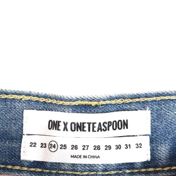 OneTeaspoon Bandits Distressed Denim Shorts Sz 24 Cutoff Grunge Y2K - Picture 3 of 10